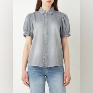 NWOT ba&sh Danee Denim Gray Button-Down Shirt, size 10 (bash 3)